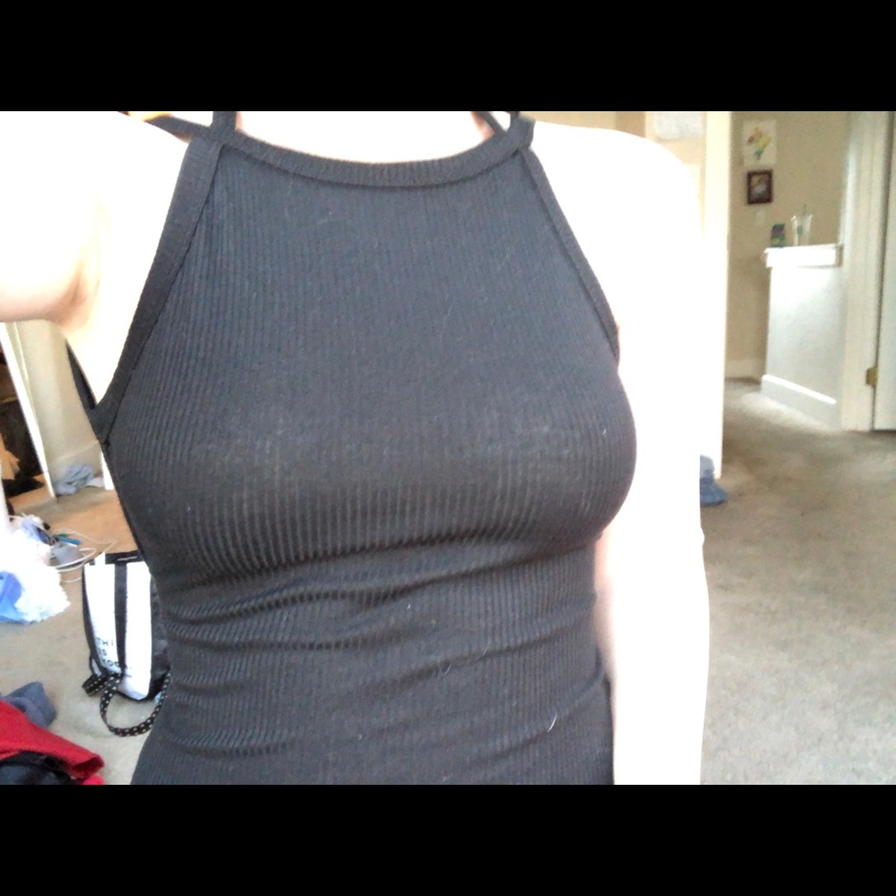 Backless, black shirt